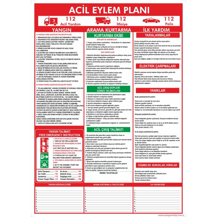 yangın acil durum planı