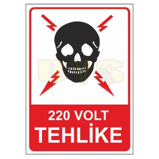 220 Volt Tehlike Levhası