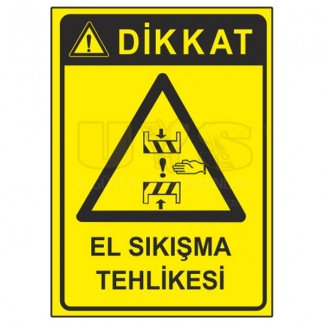 El Sıkışma Tehlikesi Levhası