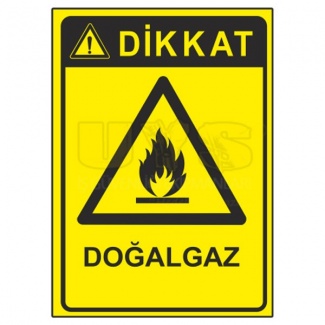 Dikkat Doğalgaz Levhası