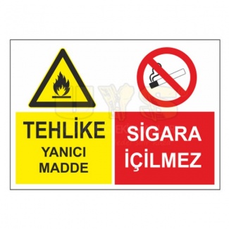 Tehlike Yanıcı Madde Sigara İçilmez Levhası