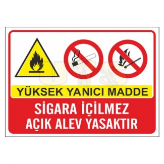 Yanıcı Madde Sigara İçilmez Levhası