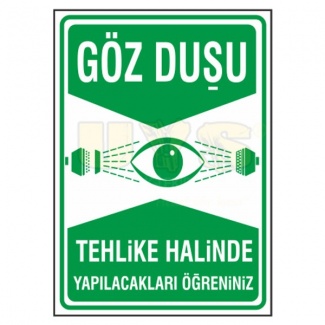 Göz Duşu Uyarı Levhası