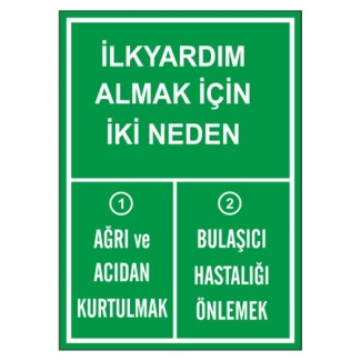 İlkyardım Almak İçin İki Neden Levhası