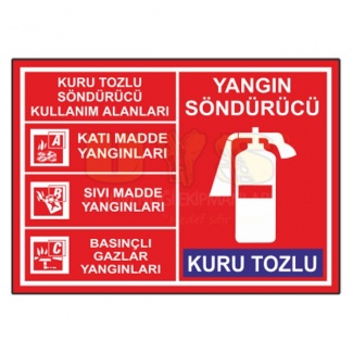 Yangın Söndürücü Kuru Tozlu Levhası