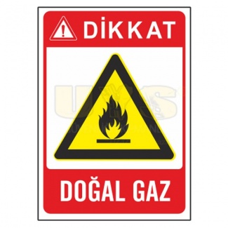 Dikkat Doğalgaz Levhası