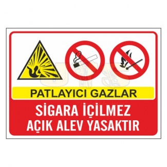 Patlayıcı Gazlar Sigara İçilmez Levhası