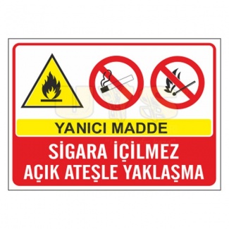 Yanıcı Madde Sigara İçilmez Levhası