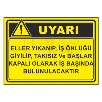 Eller Yıkanıp Uyarı Levhası