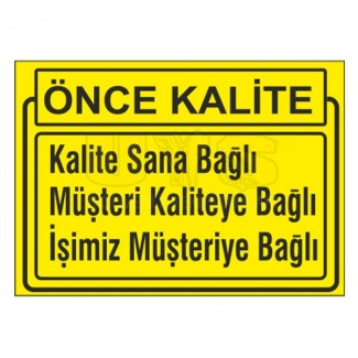 Kalite Sana Bağlı Levhası