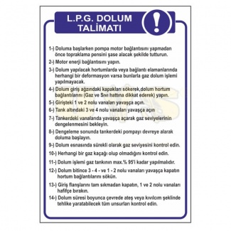 LPG Dolum Talimatı Levhası