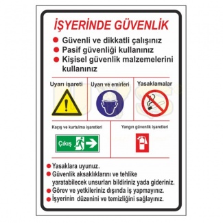 İşyerinde Güvenlik Levhası