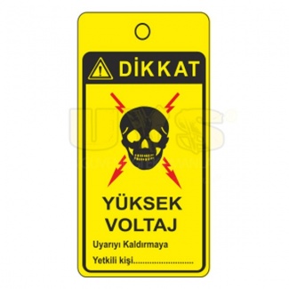 Dikkat Yüksek Voltaj Askılı Uyarı Levhası