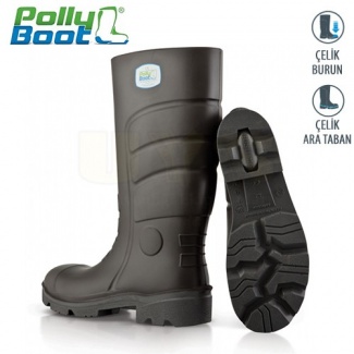 Polly Boot İş Çizmesi Galaxy 203 Siyah Çelik Burun Çelik Ara Taban