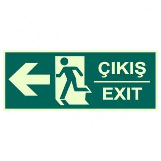 Çıkış Exit Levhası Fotolümen Sol Ok