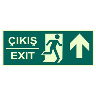 Çıkış Exit Levhası Fotolümen Üst Ok