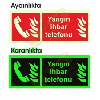 Yangın İhbar Telefonu Levhası Fotolümenli