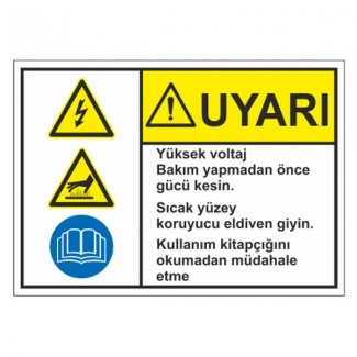 Uyarı Yüksek Voltaj Levhası