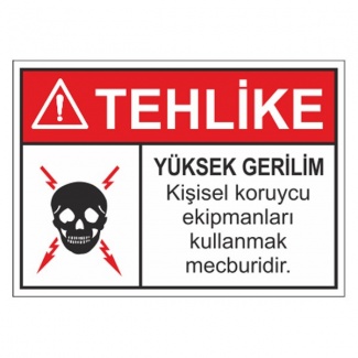 Tehlike Yüksek Gerilim Levhası