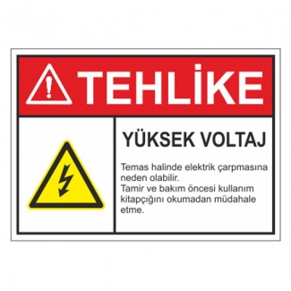 Tehlike Yüksek Voltaj Levhası