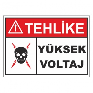 Tehlike Yüksek Voltaj Levhası