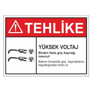 Tehlike Yüksek Voltaj Levhası