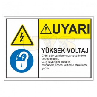 Uyarı Yüksek Voltaj Levhası