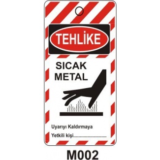 Tehlike Sıcak Metal Mıknatıslı Uyarı Levhası