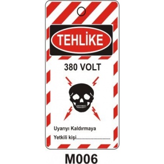 Tehlike 380 Volt Mıknatıslı Uyarı Levhası