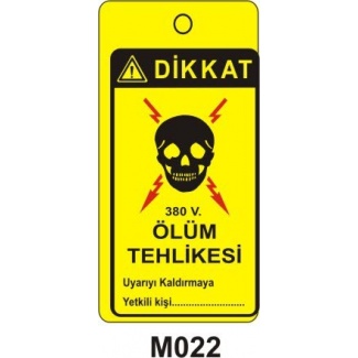 Dikkat Ölüm Tehlikesi Mıknatıslı Uyarı Levhası