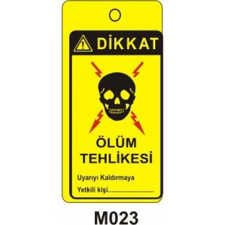 Dikkat Ölüm Tehlikesi Mıknatıslı Uyarı Levhası