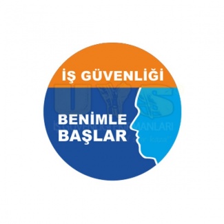 İş Güvenliği Benimle Başlar Baret Etiketi