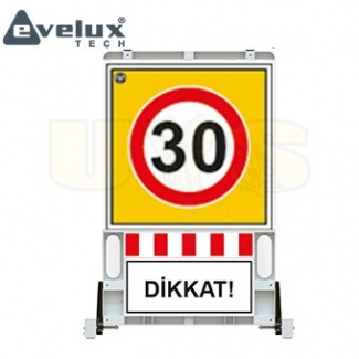 Dikkat Azami Hız 30 - Katlanabilir Yol Uyarı Levhası