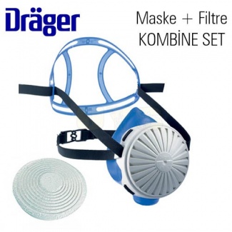 Drager X-plore 2100 Yarım Yüz Toz Maskesi + Partikül Filtresi P3D Komibine Set