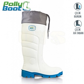 Polly Boot İş Çizmesi Glaxy 103B Beyaz Çelik Burunlu Çelik Ara Taban