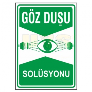 Göz Duşu Solüsyonu Levhası