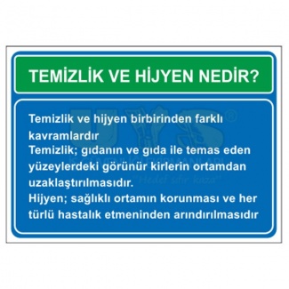 Temizlik ve Hijyen Nedir Levhası