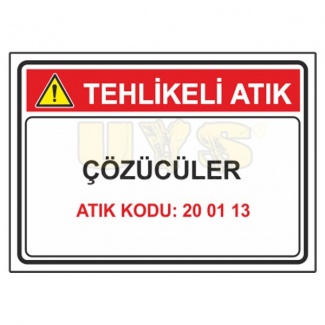 Çözücüler - Atık Kodu: 20 01 13