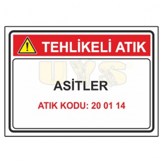 Asitler - Atık Kodu: 20 01 14