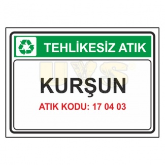 Kurşun Atık Kodu: 17 04 03