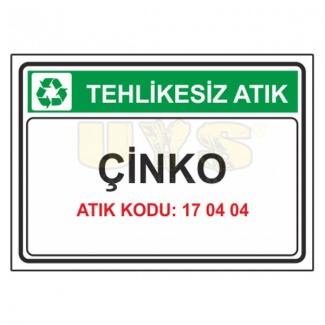 Çinko Atık Kodu: 17 04 04