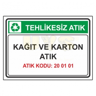 Kağıt ve Karton Atık Kodu: 20 01 01