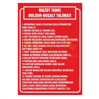 Mazot Tankı Doldur Boşalt Talimatı