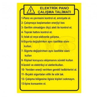 Elektrik Pano Çalışma Talimatı