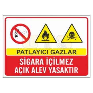 Patlayıcı Gazlar Sigara İçilmez Açık Alev Yasaktır