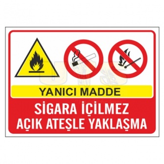 Yanıcı Madde Sigara İçilmez Açık Ateşle Yaklaşma