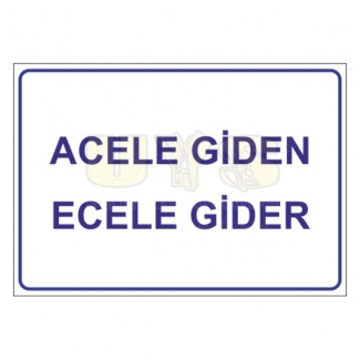 Acele Giden Ecele Gİder