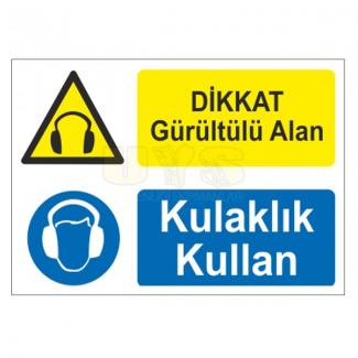 Dikkat Gürültülü Alan Kulaklık Kullan