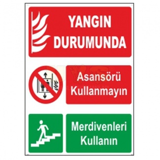 Yangın Durumunda Asansörü Kullanmayın