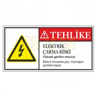 Tehlike Elektrik Çarpma Riski